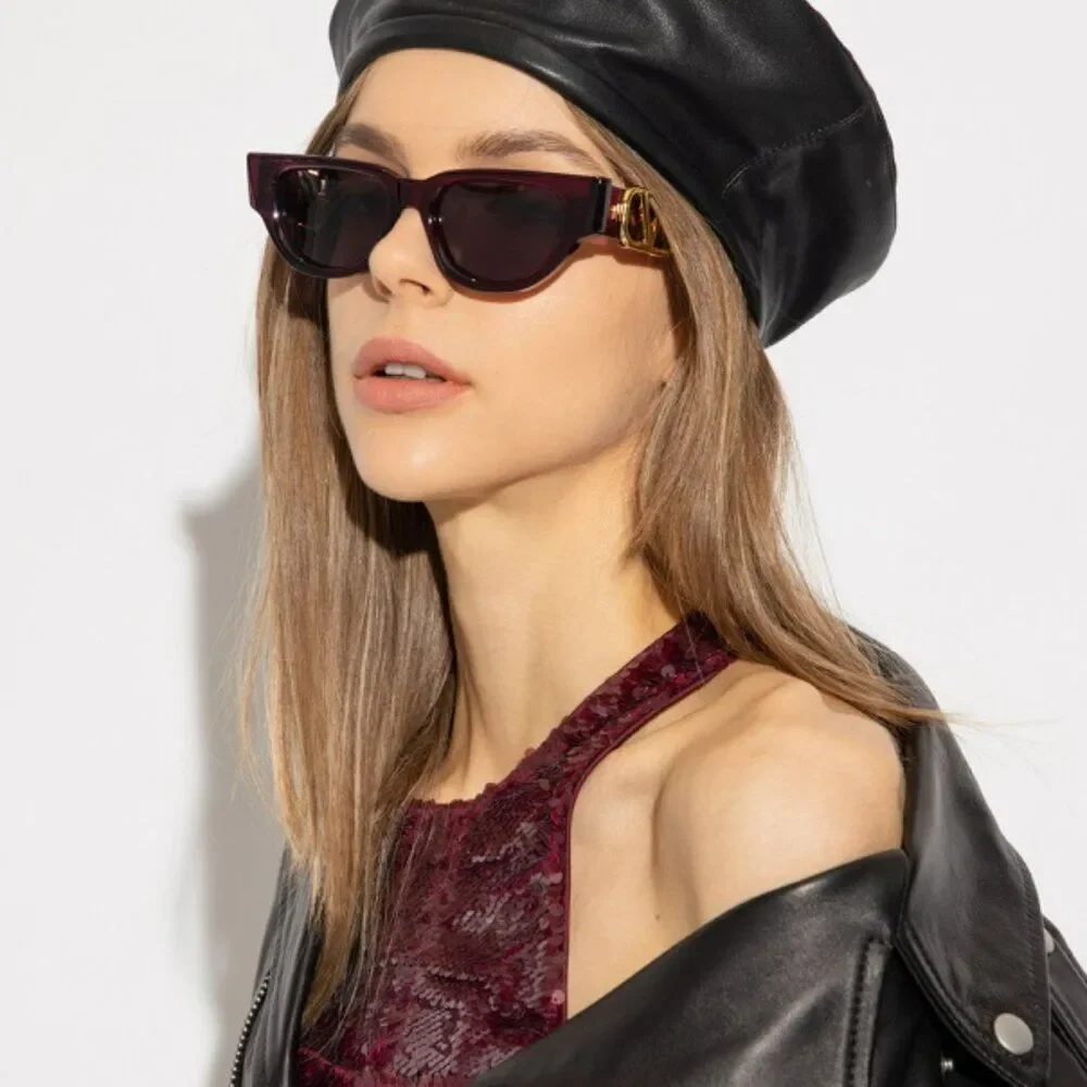Valentino Men Sunglasses Crystal Purple Grey Cat Eye V - DUE VLS-103D-50